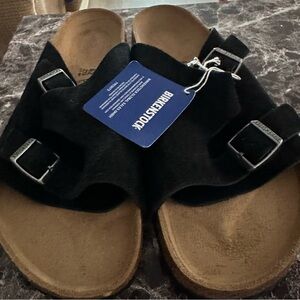 Birkenstock Zurich Black Suede Slip-On Sandals